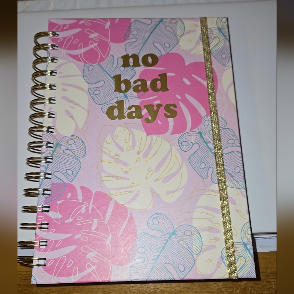 Tropical Spiral Notebook with Gold Accents